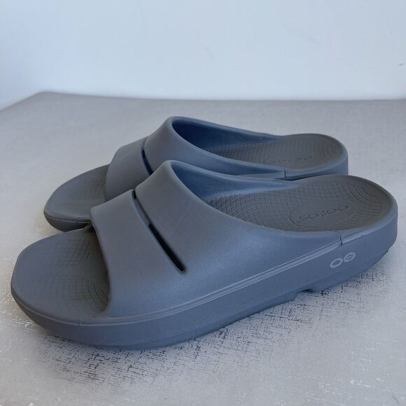 OOFOS Ooahh Cushioned Recovery Slides Sandal Womens Size 7 Gray - Picture 1 of 12